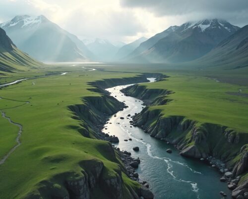 mountain with water